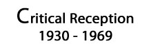 critical reception 1930-1969